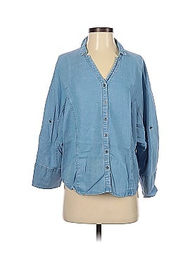 Only. Jeans Long Sleeve Button-Down Shirt (view 1)