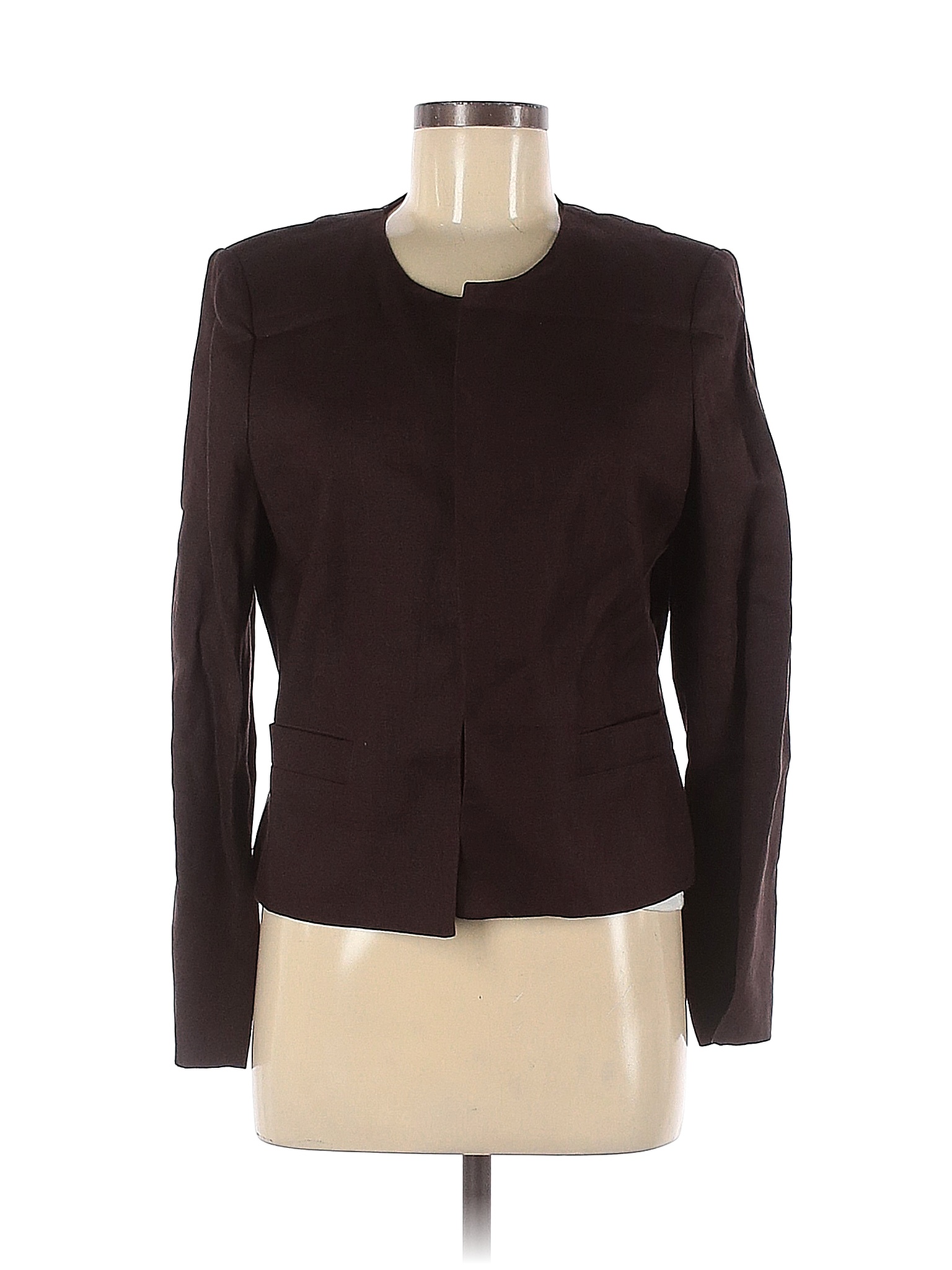 Talbots 100% Linen Solid Brown Jacket Size 8 - 92% off | thredUP