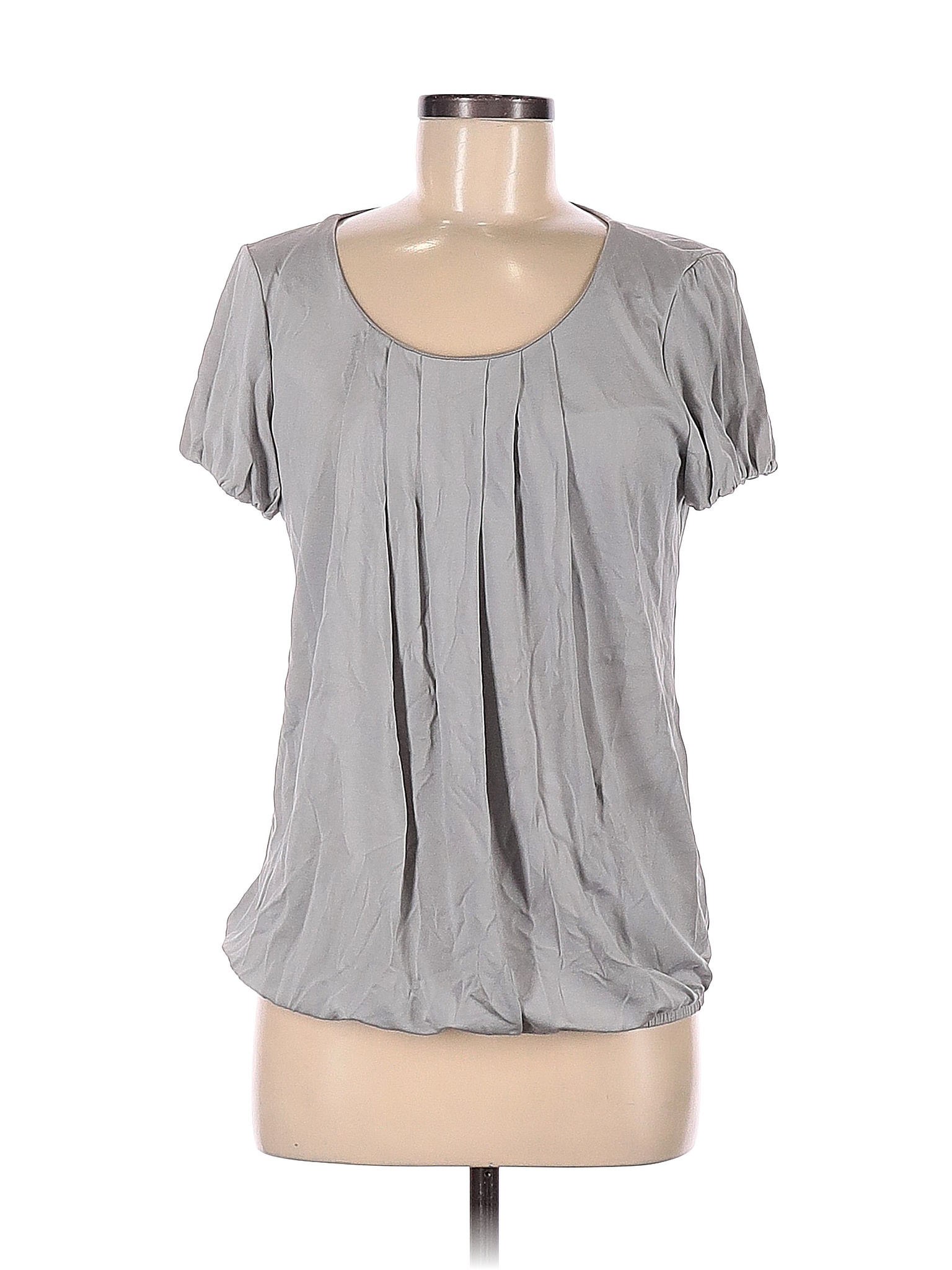 White Stag Gray Short Sleeve Silk Top Size M - 60% off | thredUP