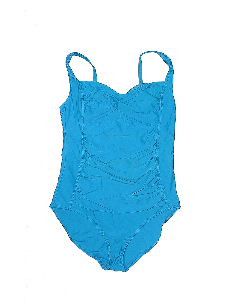 Jaclyn Smith Solid Blue One Piece Swimsuit Size 12 - 50% off | thredUP