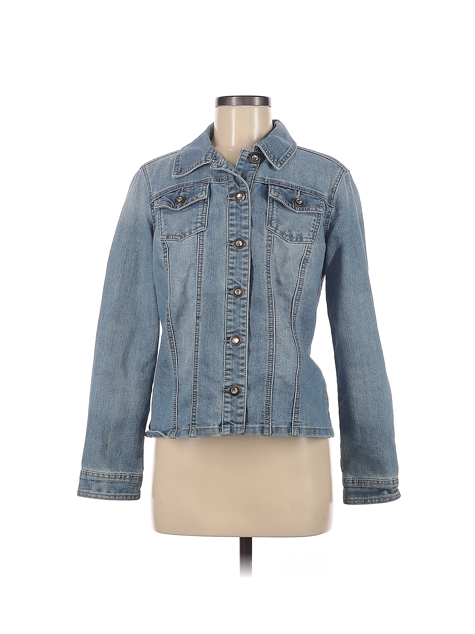 baccini white denim jacket