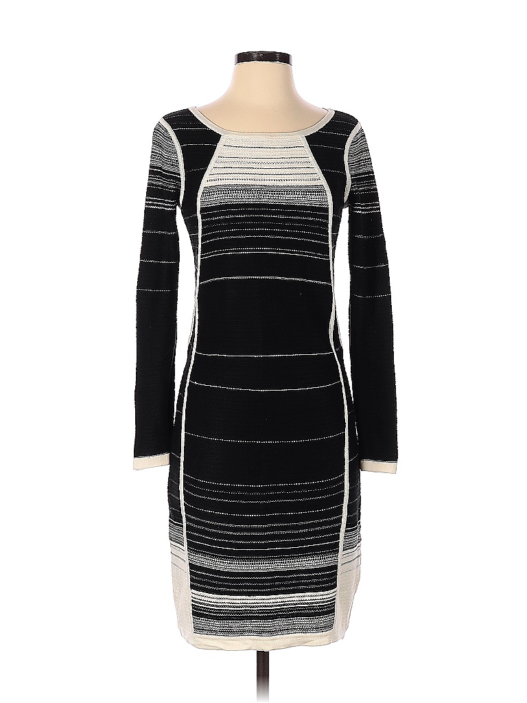 Ivanka Trump 100% Acrylic Color Block Stripes Black Casual Dress Size ...