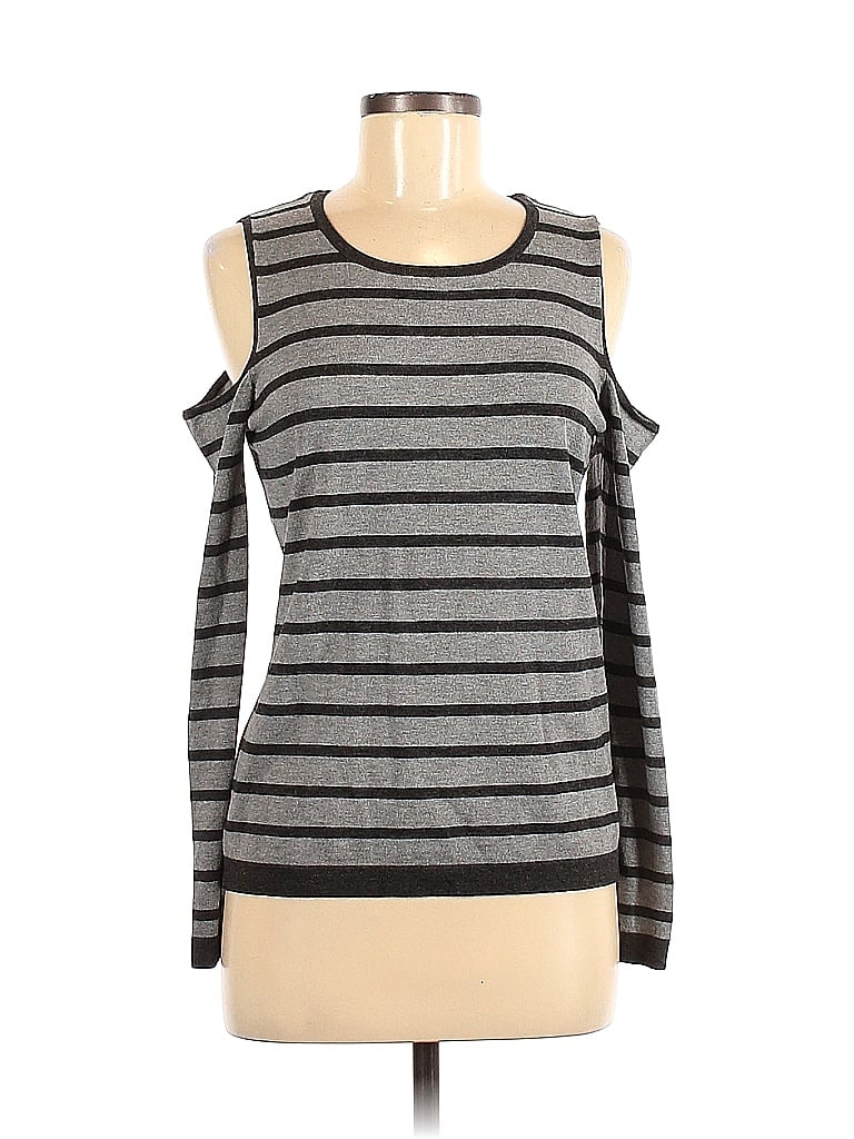 Cable & Gauge Stripes Gray Long Sleeve Top Size M - 77% off | thredUP