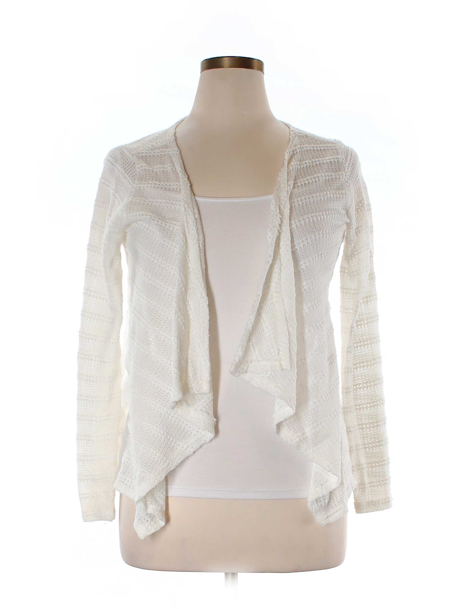Papermoon Solid White Cardigan Size XL - 67% off | thredUP