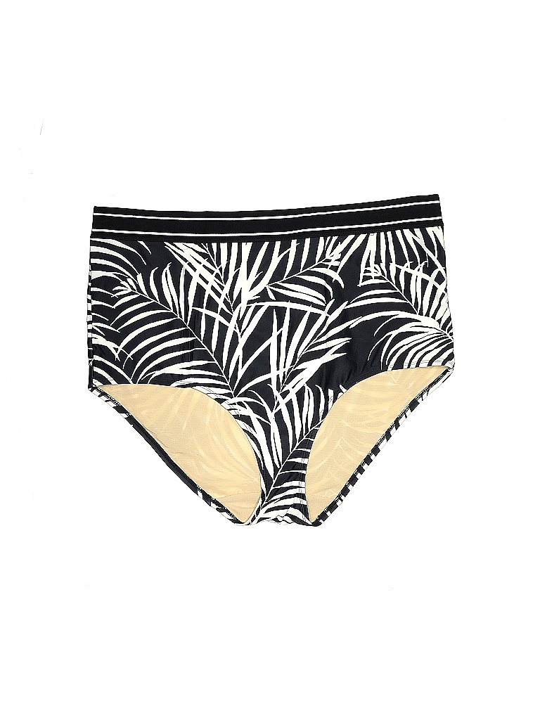 Swim By Cacique Tropical Black Swimsuit Bottoms Size 22 Plus 60