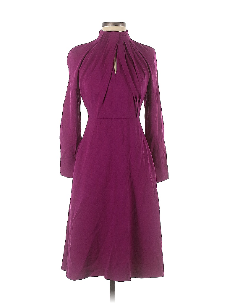 Adam Lippes Solid Purple Pink Twist Neck Dress Size 0 - 84% off | thredUP