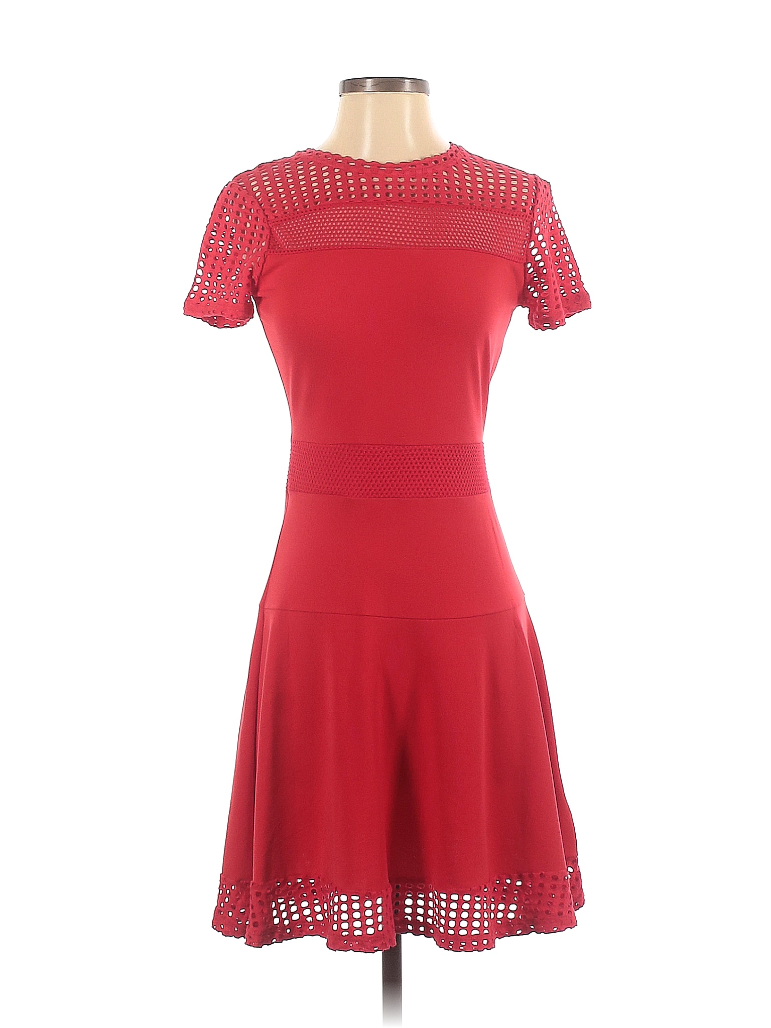 MICHAEL Michael Kors Solid Colored Red Casual Dress Size XS 73 off