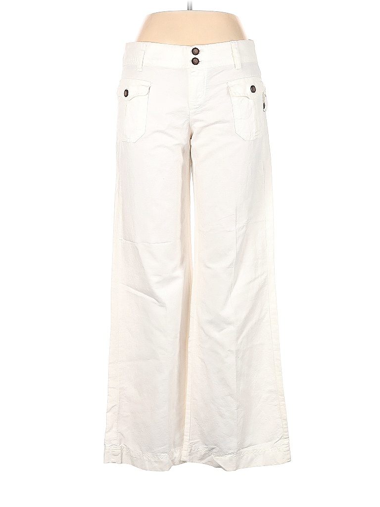 Gap Solid White Linen Pants Size 10 - 78% off | thredUP