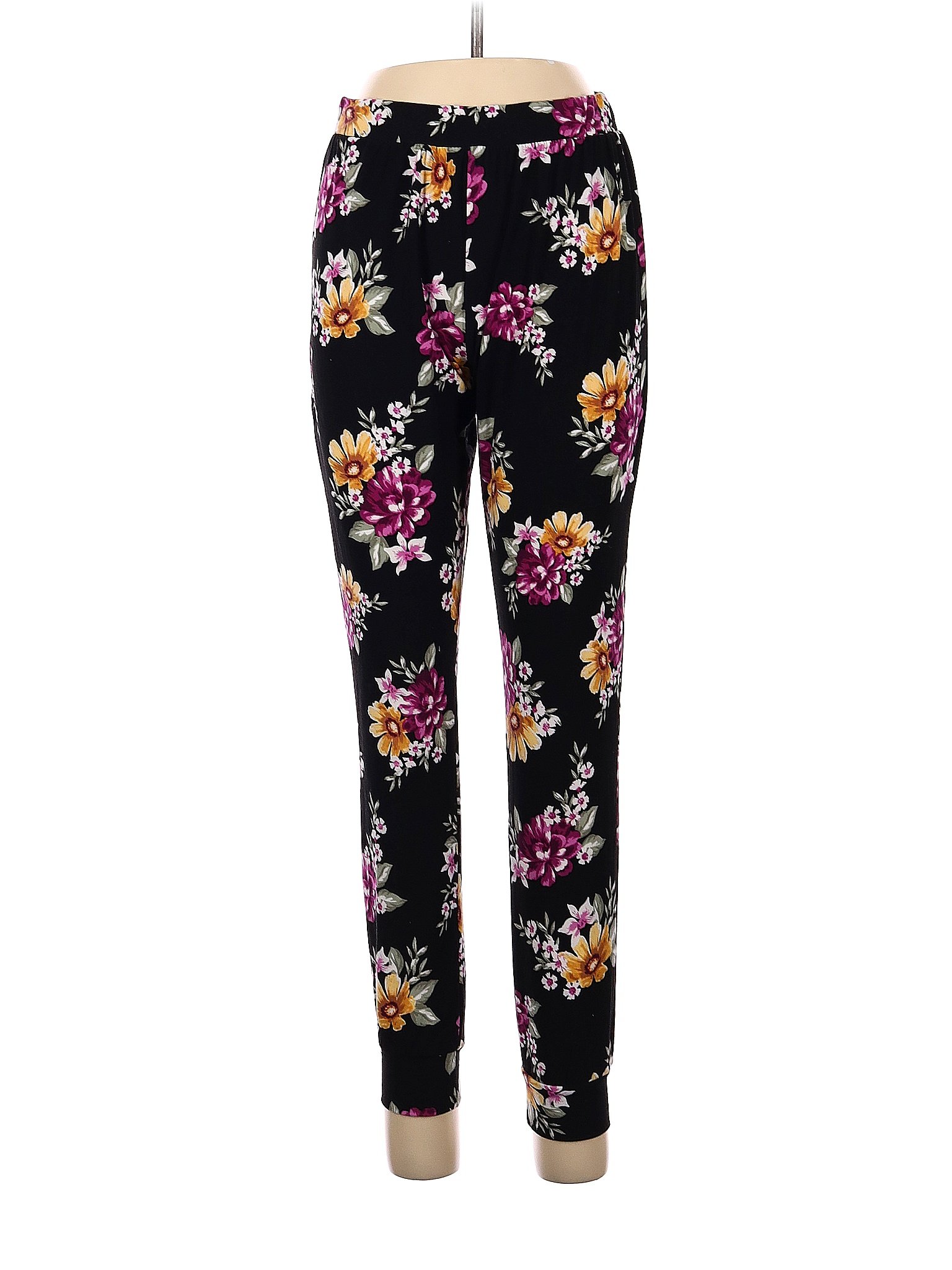 Bobbie Brooks Floral Black Casual Pants Size S - 70% off | thredUP