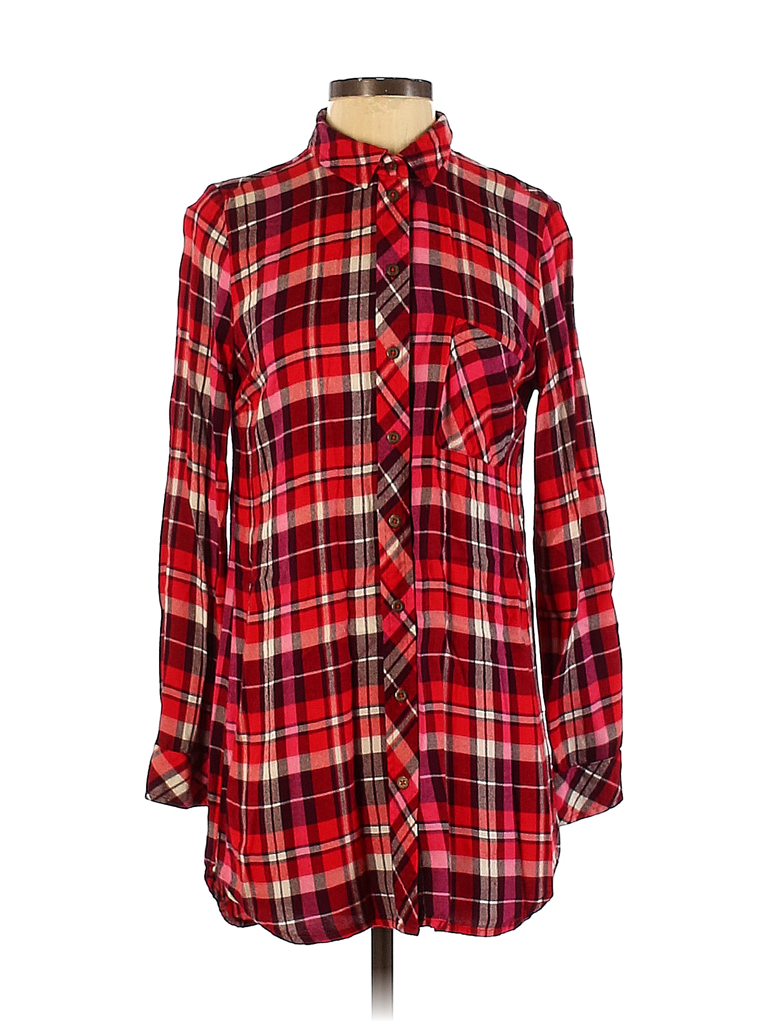 Kut from the Kloth Plaid Red Long Sleeve Button-Down Shirt Size XS - 72 ...