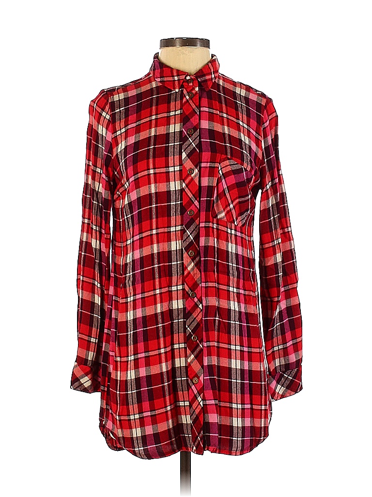 Kut from the Kloth Plaid Red Long Sleeve Button-Down Shirt Size XS - 72 ...