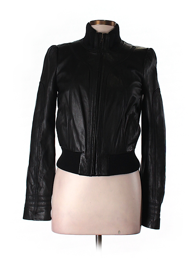 Hinge 100% Leather Solid Black Leather Jacket Size M - 69% off | thredUP
