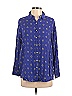 Intimately by Free People Polka Dots Blue Purple Long Sleeve Button-Down Shirt Size XS - photo 1