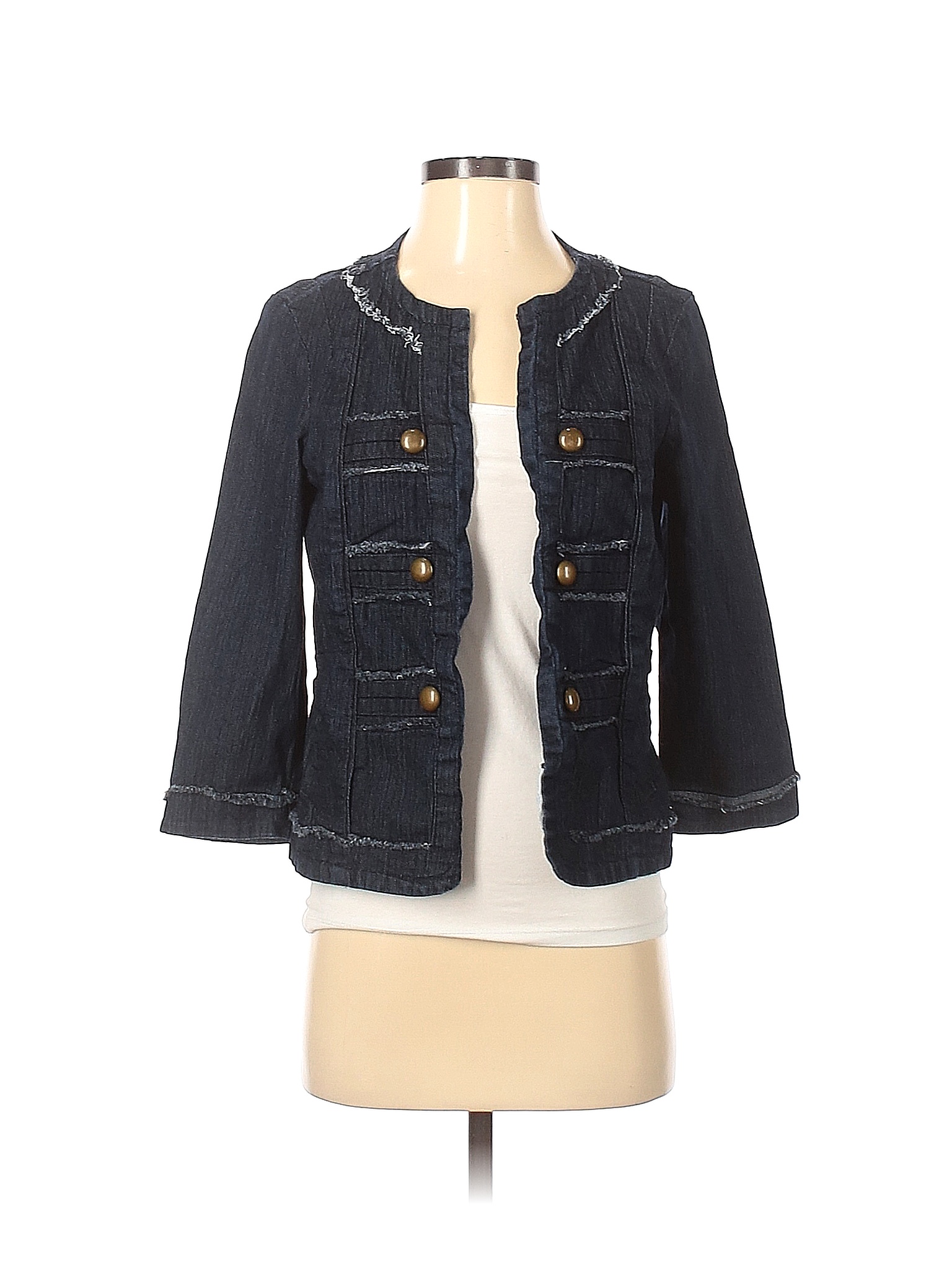 baccini white denim jacket