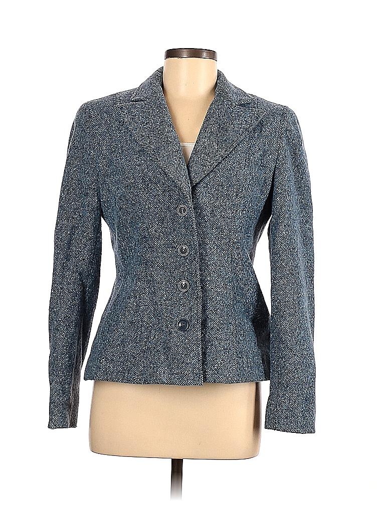 Liz Claiborne Floral Blue Wool Blazer Size 8 - 83% off | thredUP