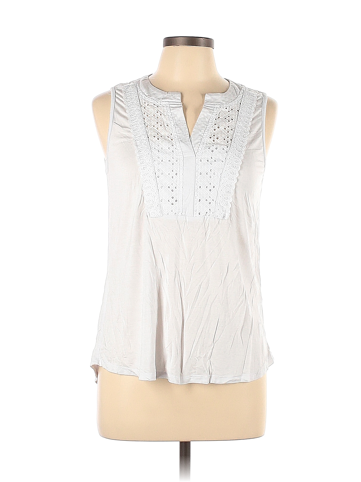 Cable & Gauge Solid White Sleeveless Top Size L 50 off thredUP