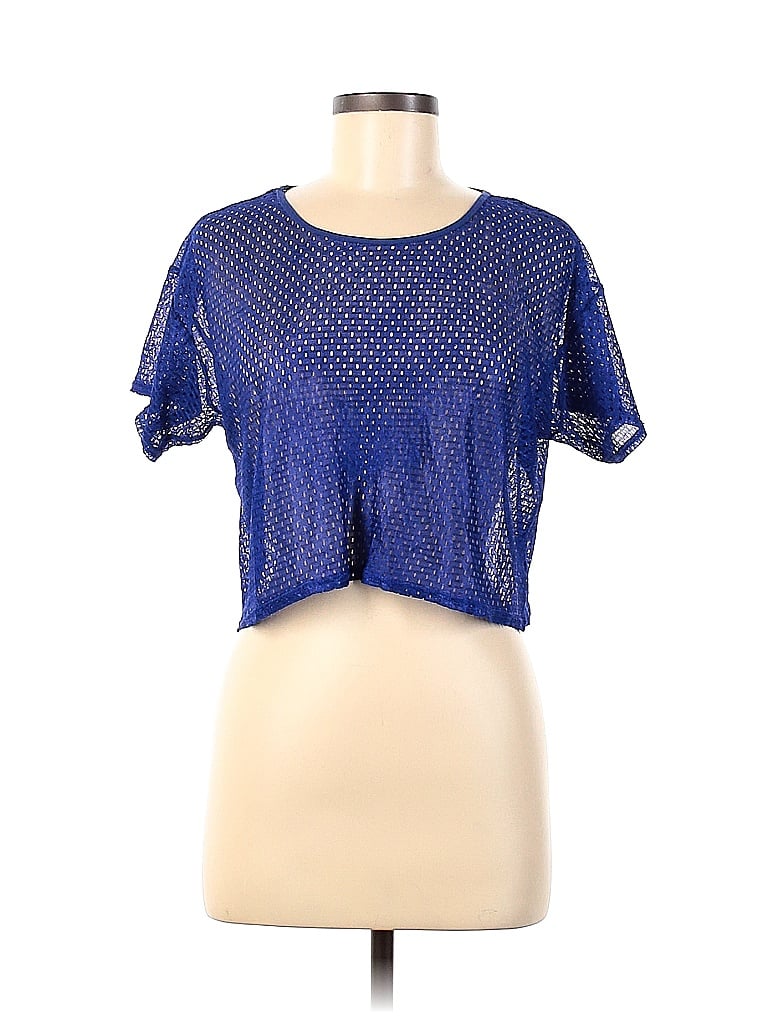 American Apparel 100% Polyester Blue Short Sleeve T-Shirt One Size - 62% off