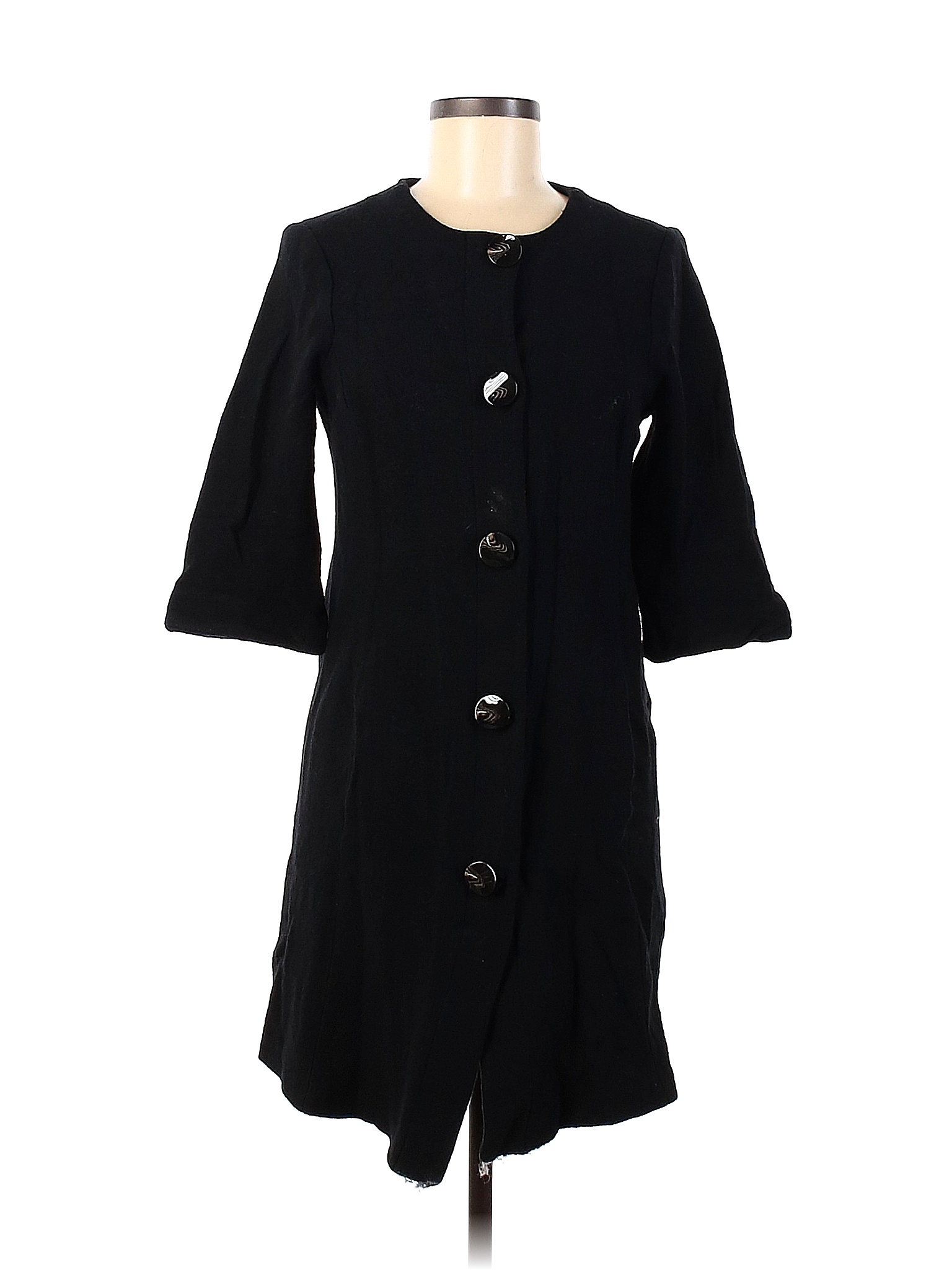 Lepore 100 Wool Solid Black Wool Cardigan Size M 87