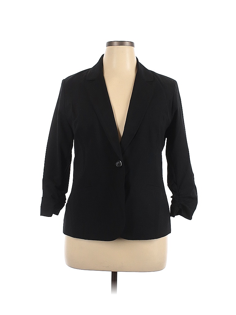 Valerie Stevens Solid Black Blazer Size 14 - 55% off | thredUP