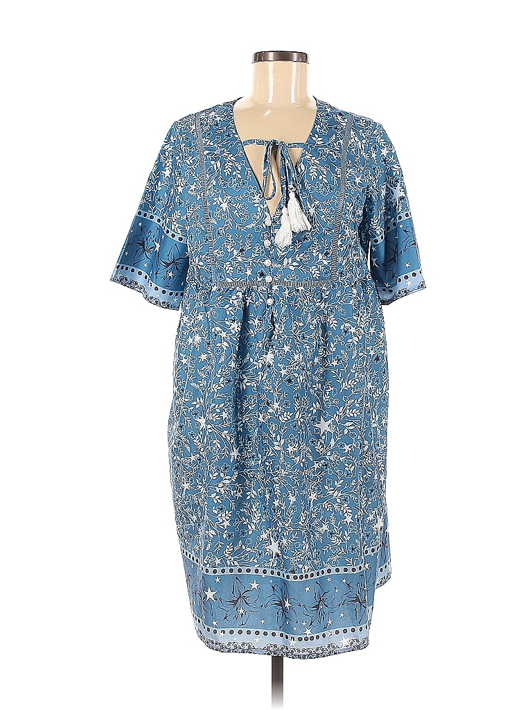 Misslook Floral Blue Teal Casual Dress Size M - 85% off | thredUP