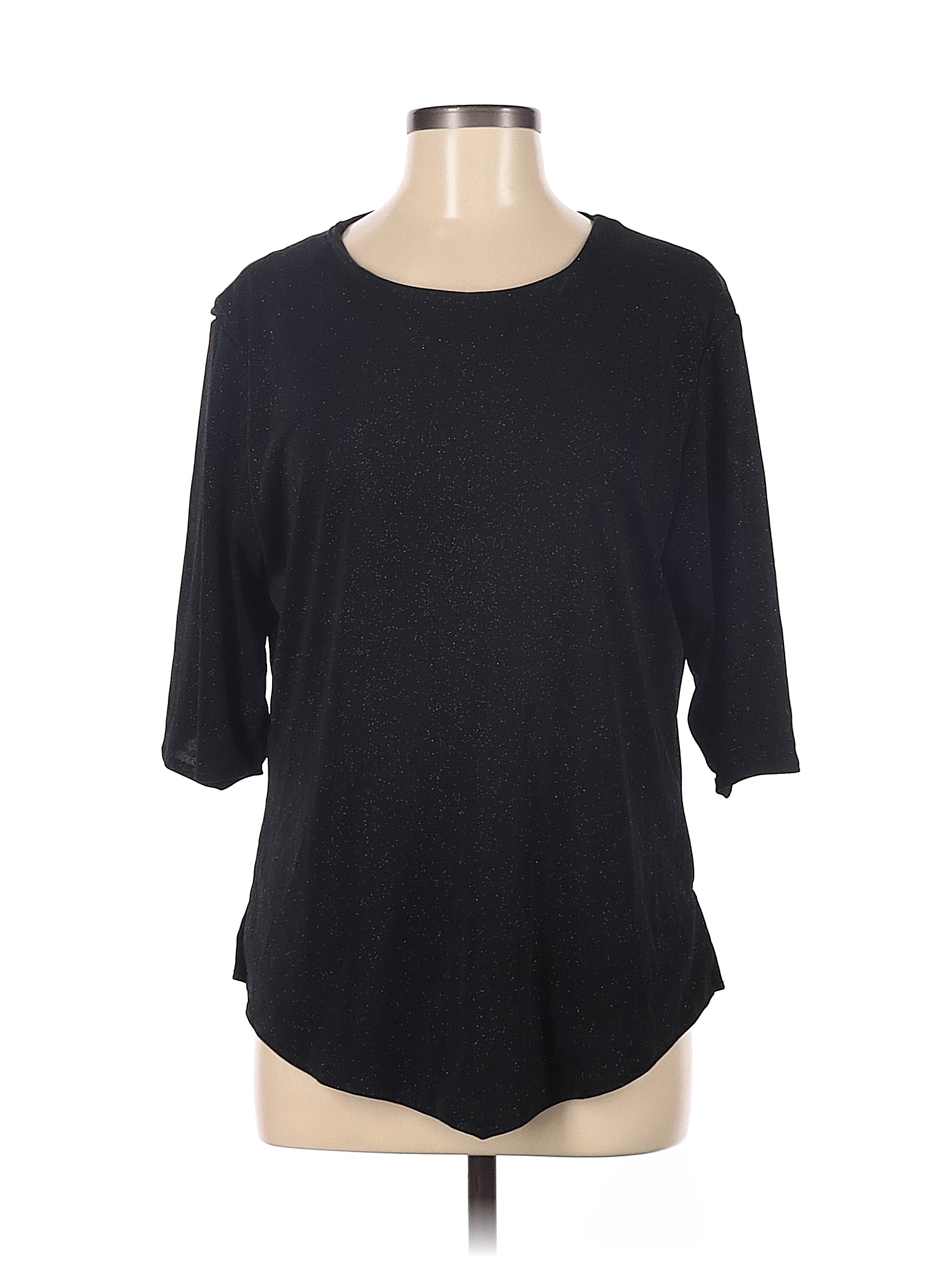 Assorted Brands Solid Black 3/4 Sleeve Top Size M - 70% off | thredUP