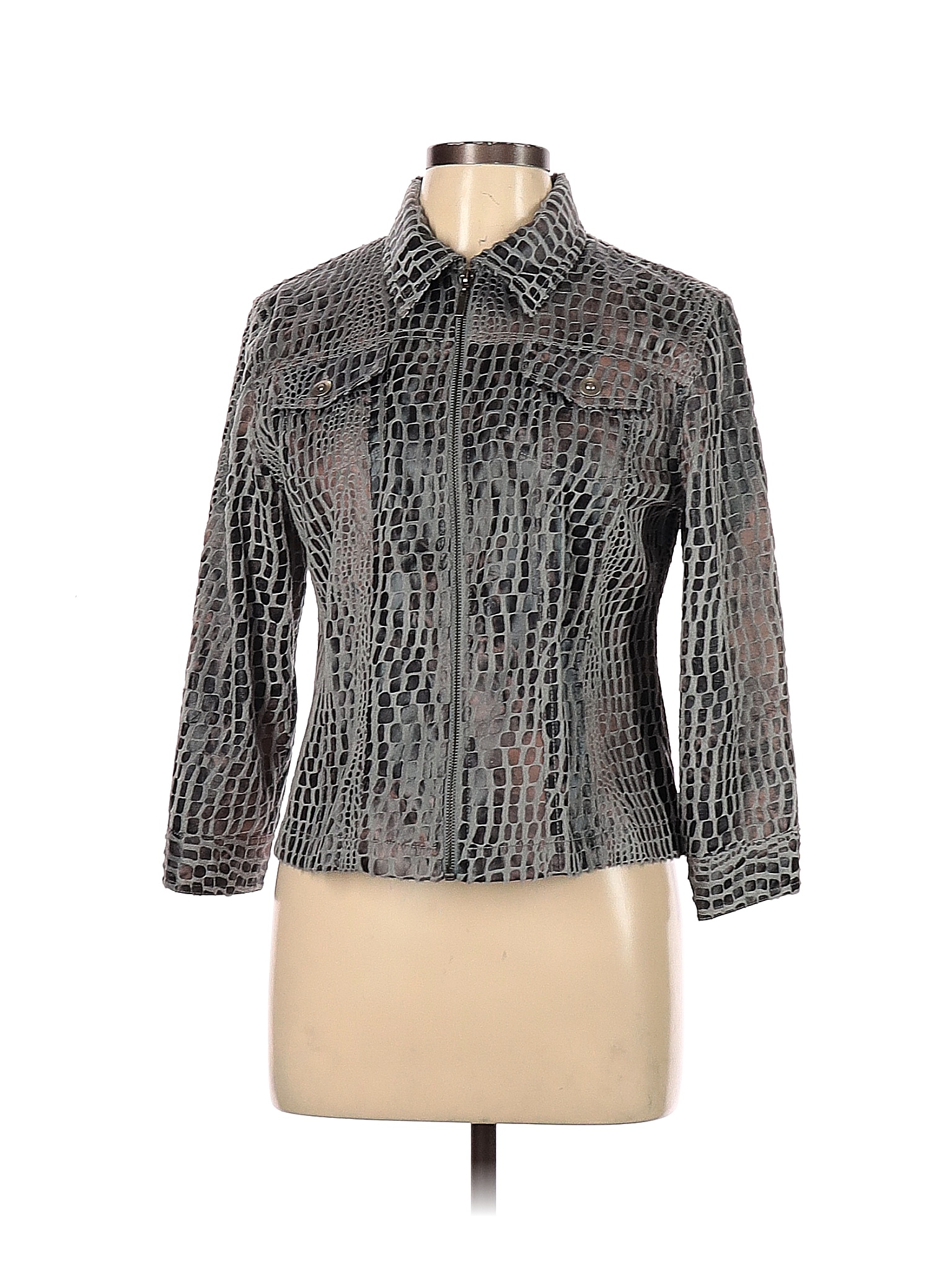 Ruby Rd Jacket Ruby Rd. 100% Polyester Gray Jacket Size 10 - 80% off | thredUP