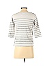 Maeve by Anthropologie Stripes Gray White 3/4 Sleeve Top Size S - photo 2