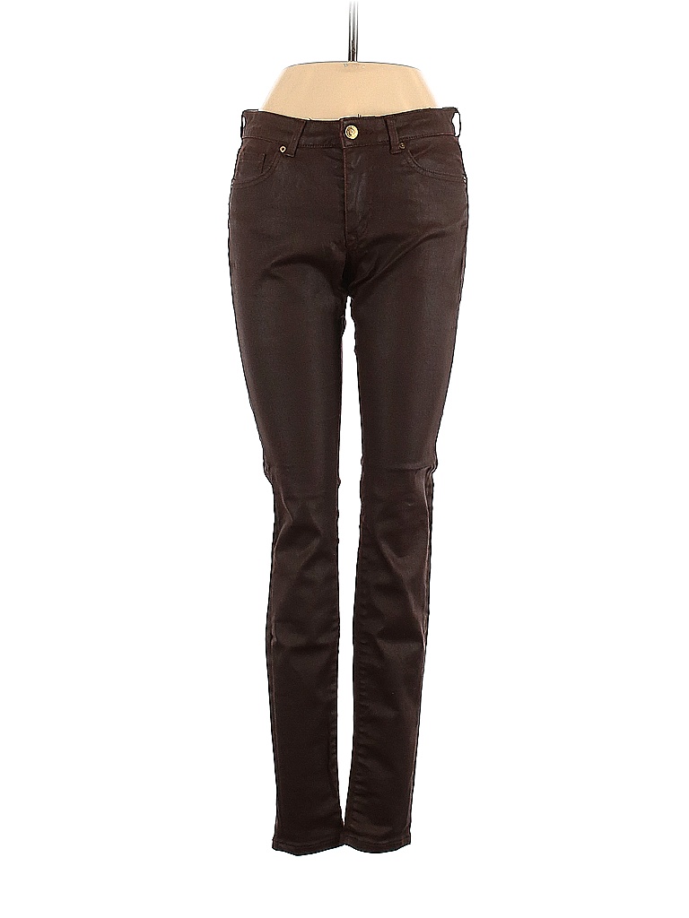 Leara Woman Solid Brown Faux Leather Pants Size 4 - 75% off | thredUP