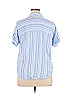 Cosmic Blue Love 100% Rayon Stripes Blue Short Sleeve Button-Down Shirt Size XL - photo 2