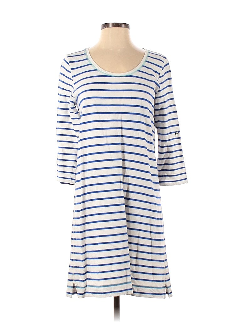Eloise 100% Cotton Stripes Blue White Casual Dress Size S - photo 1