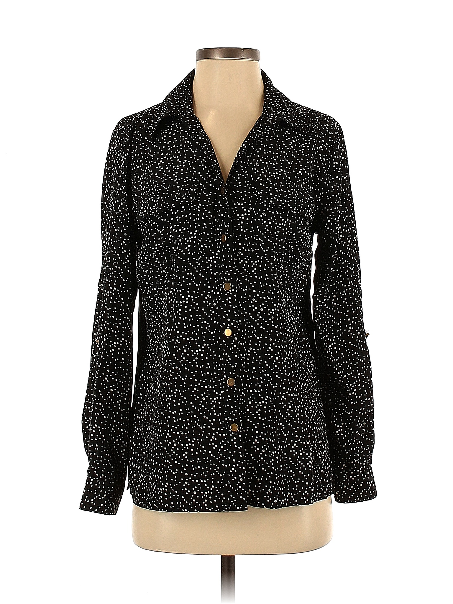 Notations 100% Polyester Black Long Sleeve Blouse Size S - 75% off ...