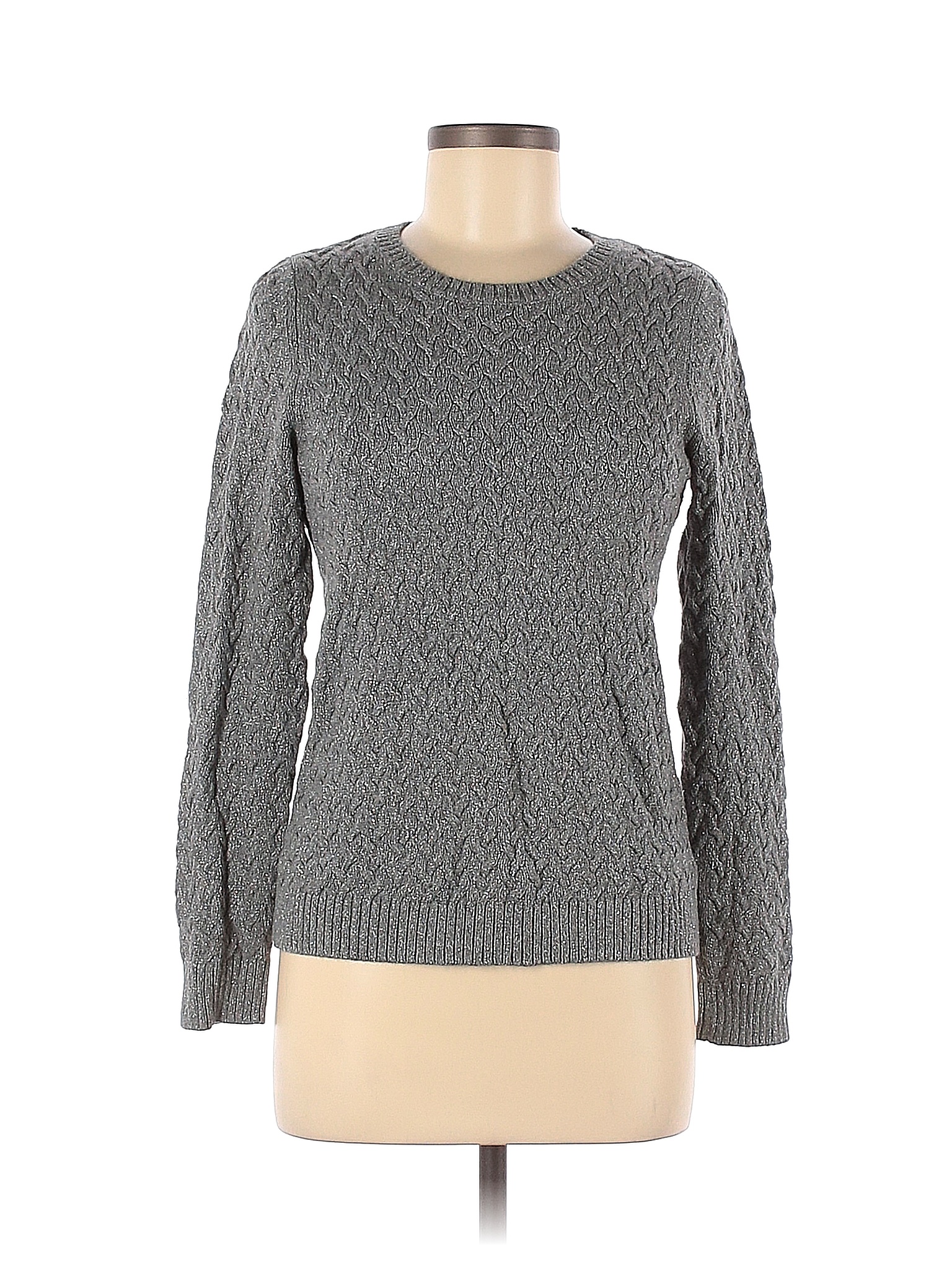 Croft & Barrow Solid Color Block Gray Pullover Sweater Size M - 75% off ...