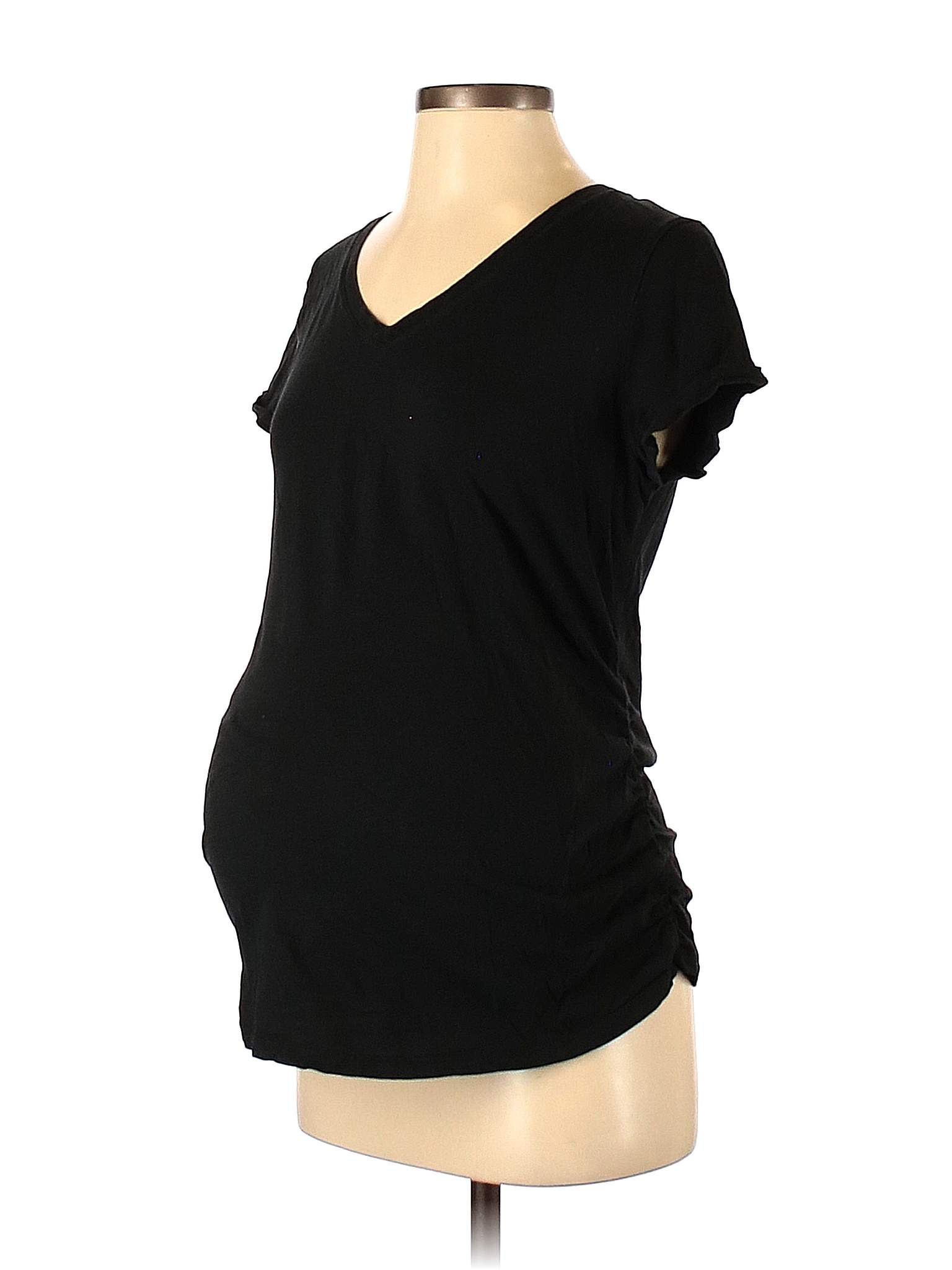 Isabel Maternity Polka Dots Black Short Sleeve T-Shirt Size M (Maternity) -  18% off