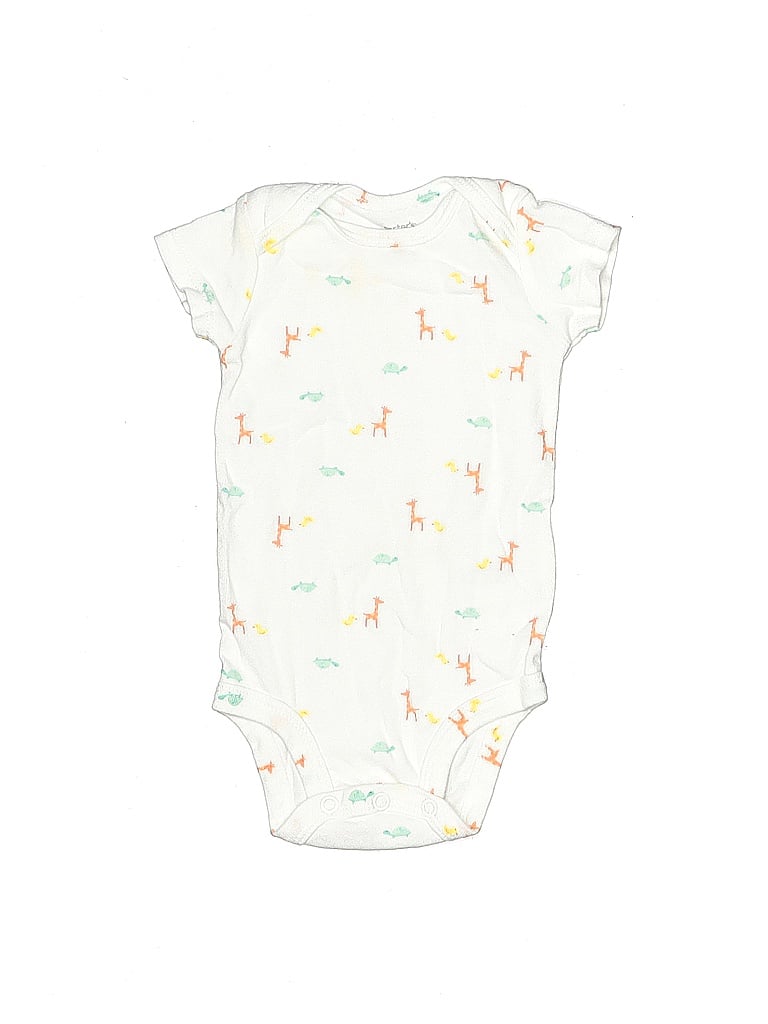 CARTER'S Pre-owned Babies' Short Sleeve Onesie In White