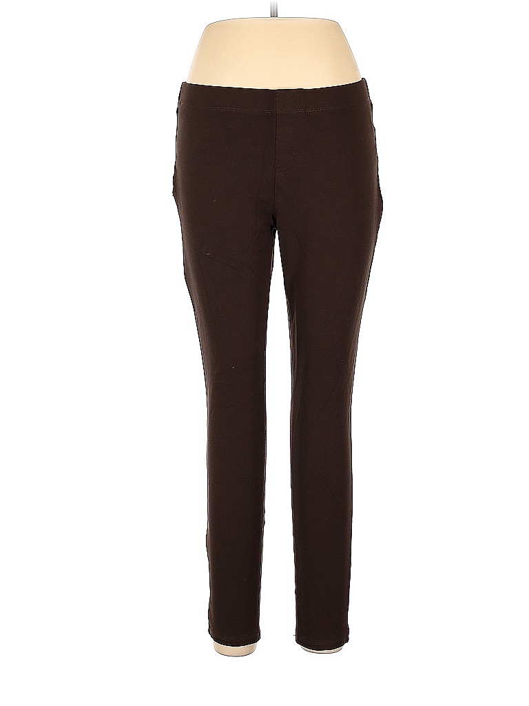 St. John Solid Colored Brown Casual Pants Size L - photo 1