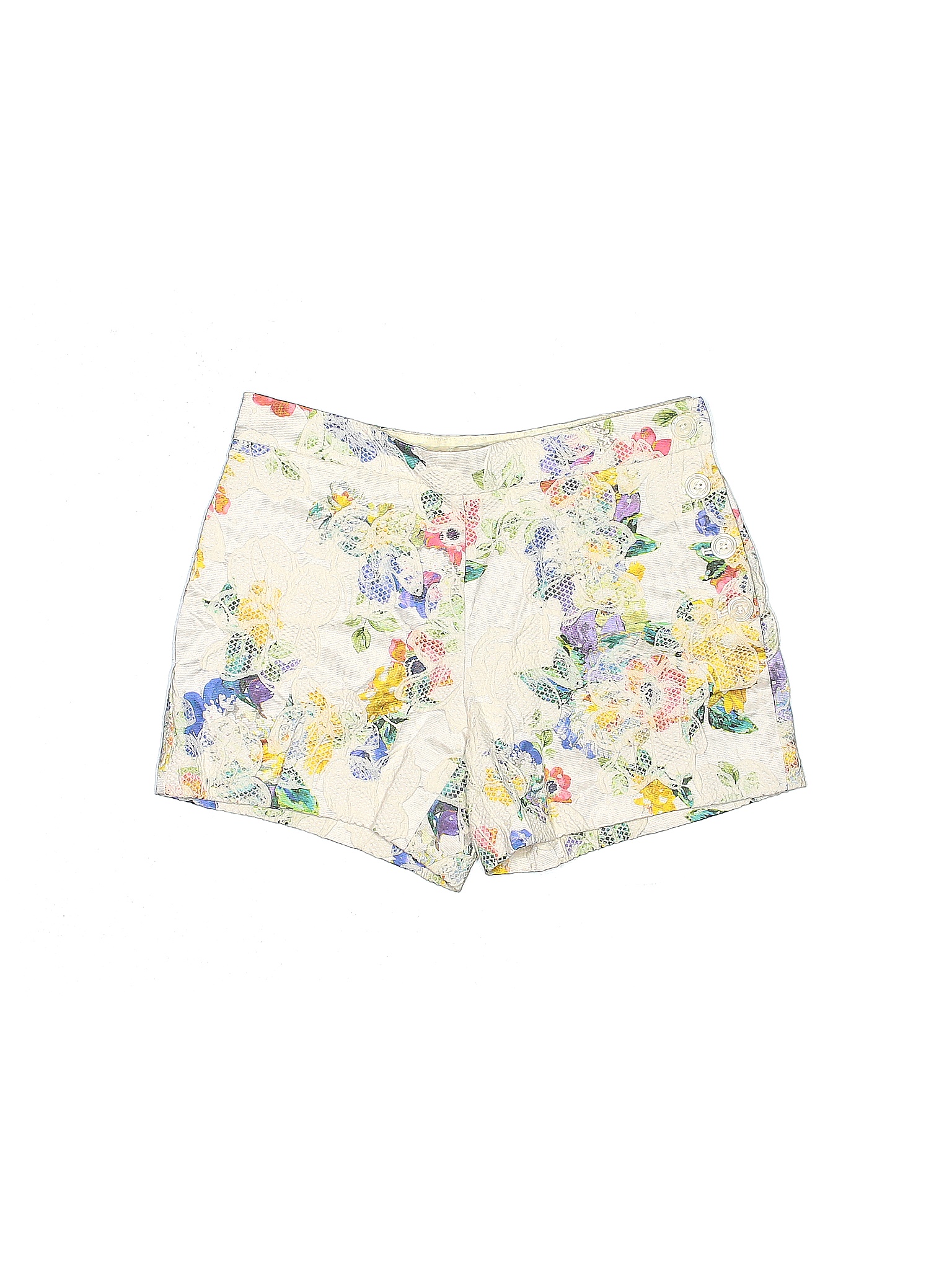 Elevenses Floral White Ivory Shorts Size 4 - 83% off | thredUP