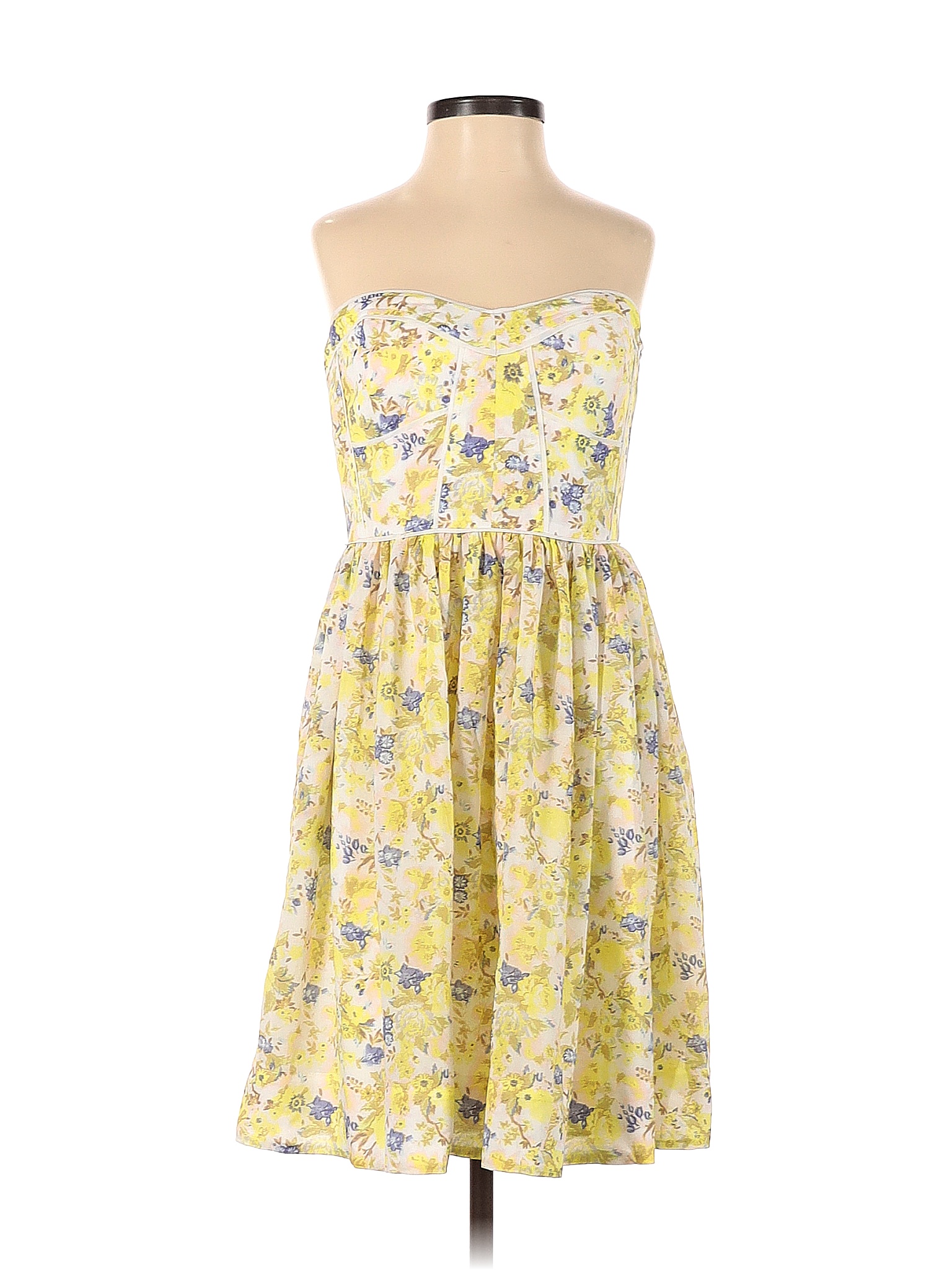 Gianni Bini 100 Polyester Floral Yellow Casual Dress Size 2 70 Off