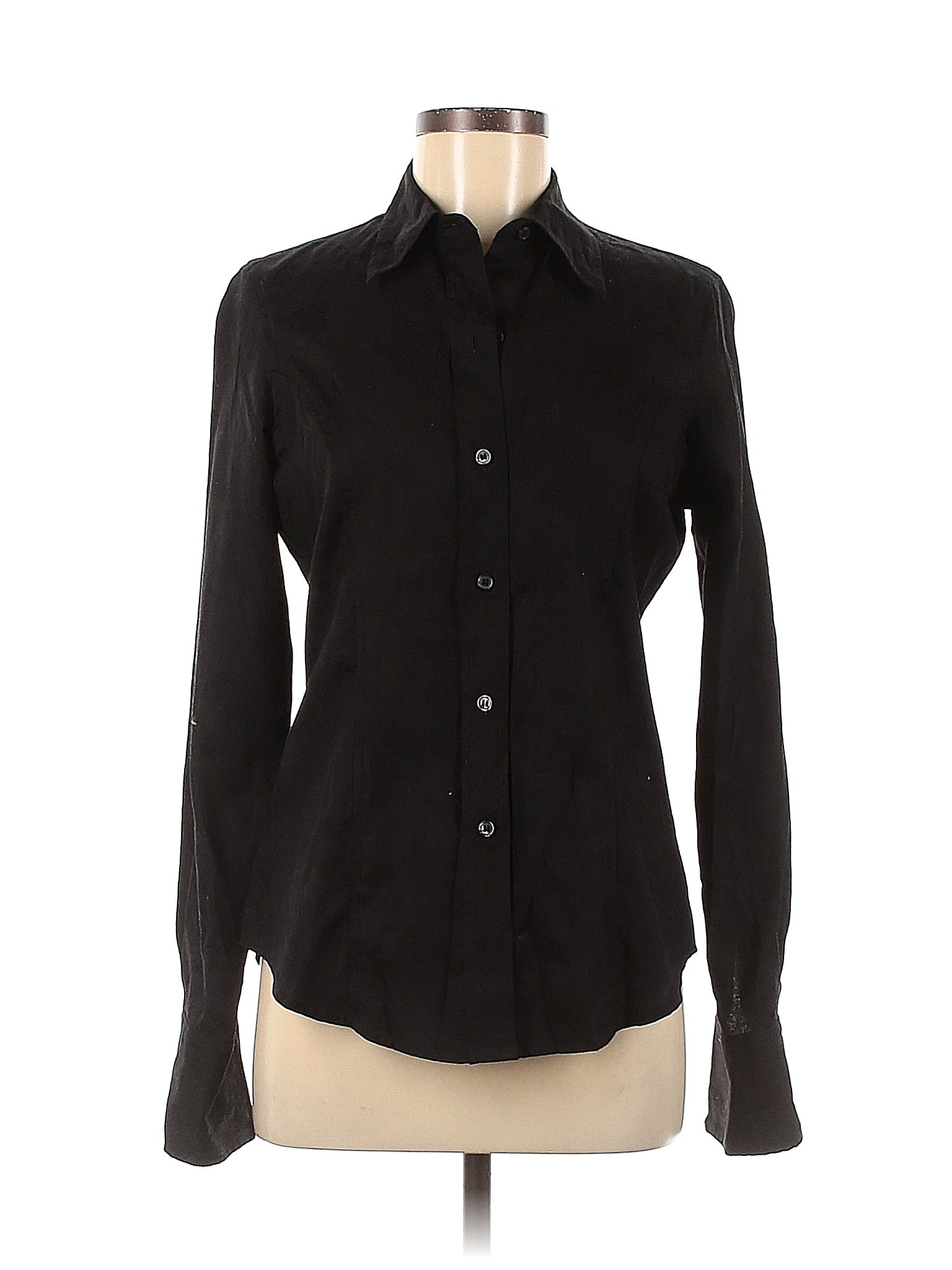 Rena Rowan 100% Cotton Solid Black Long Sleeve Blouse Size 6 - 85% off ...