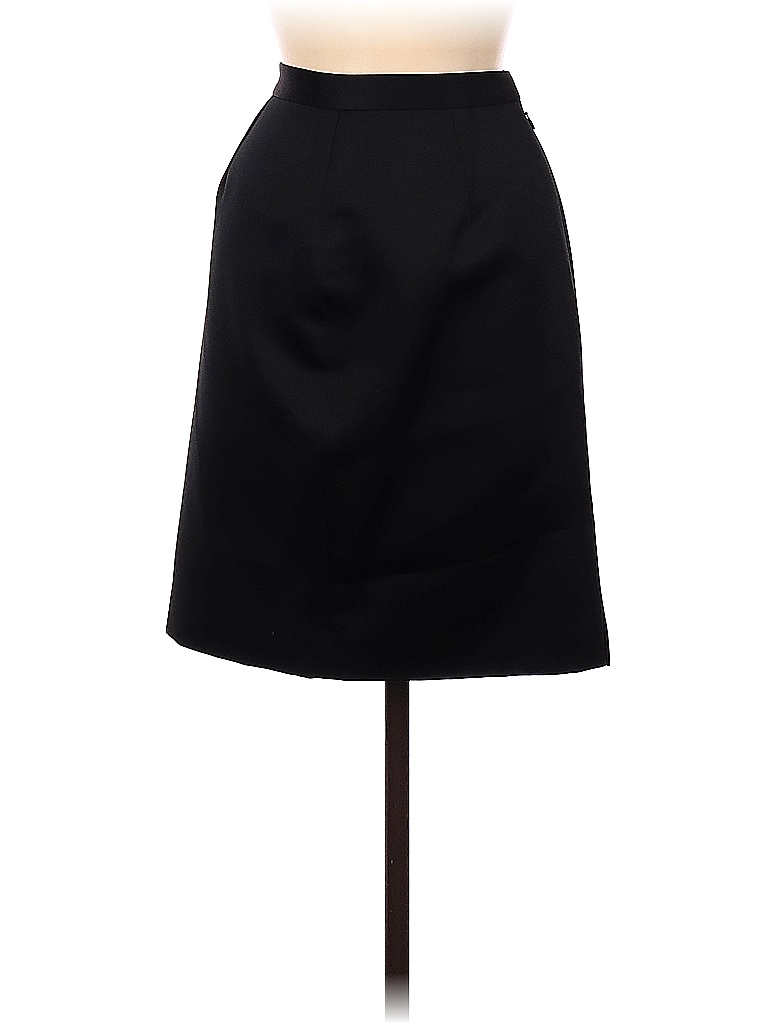 Oleg Cassini 100% Polyester Solid Black Formal Skirt Size 10 (Petite) - photo 1