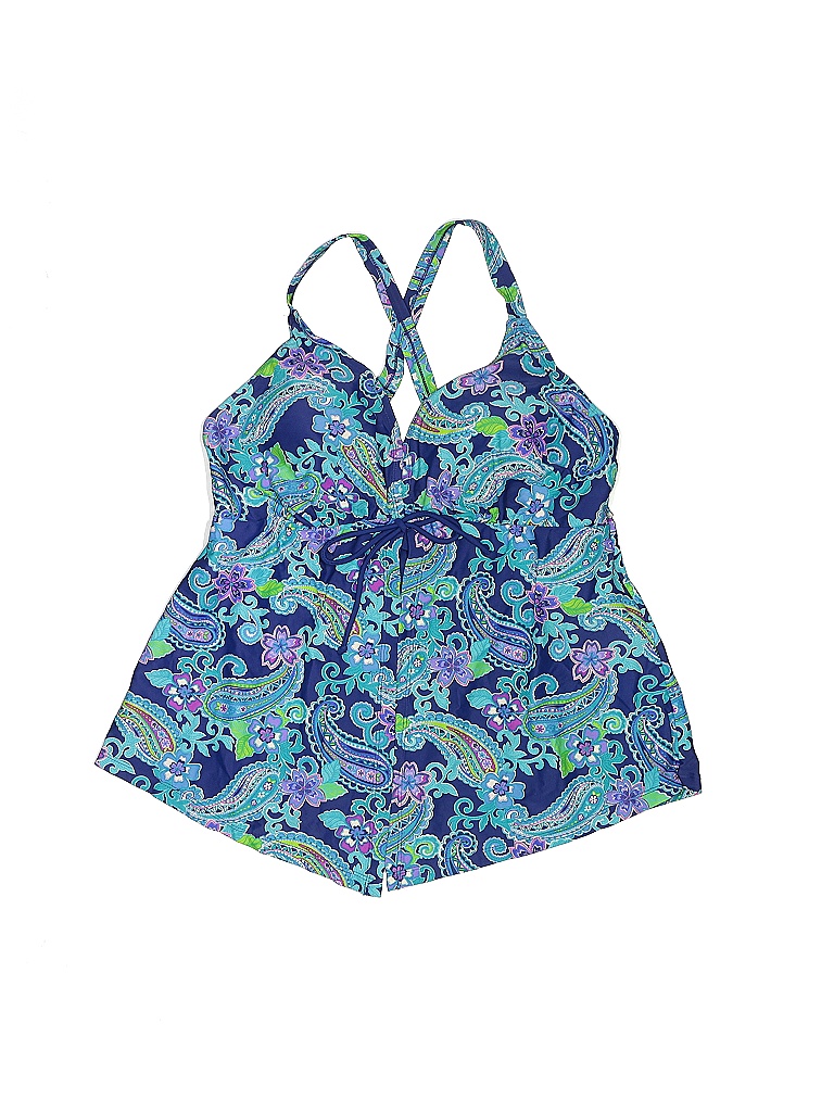 Ocean Dream Signature Paisley Blue One Piece Swimsuit Size 18 (Plus ...