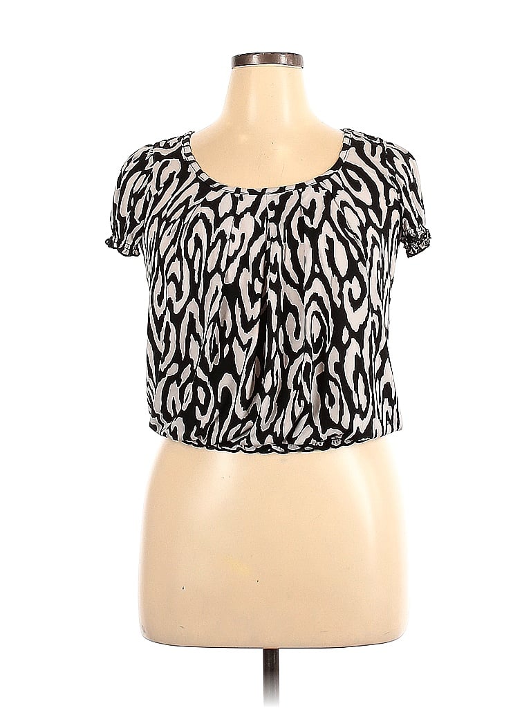 B.wear Silver Short Sleeve Blouse Size XL - photo 1
