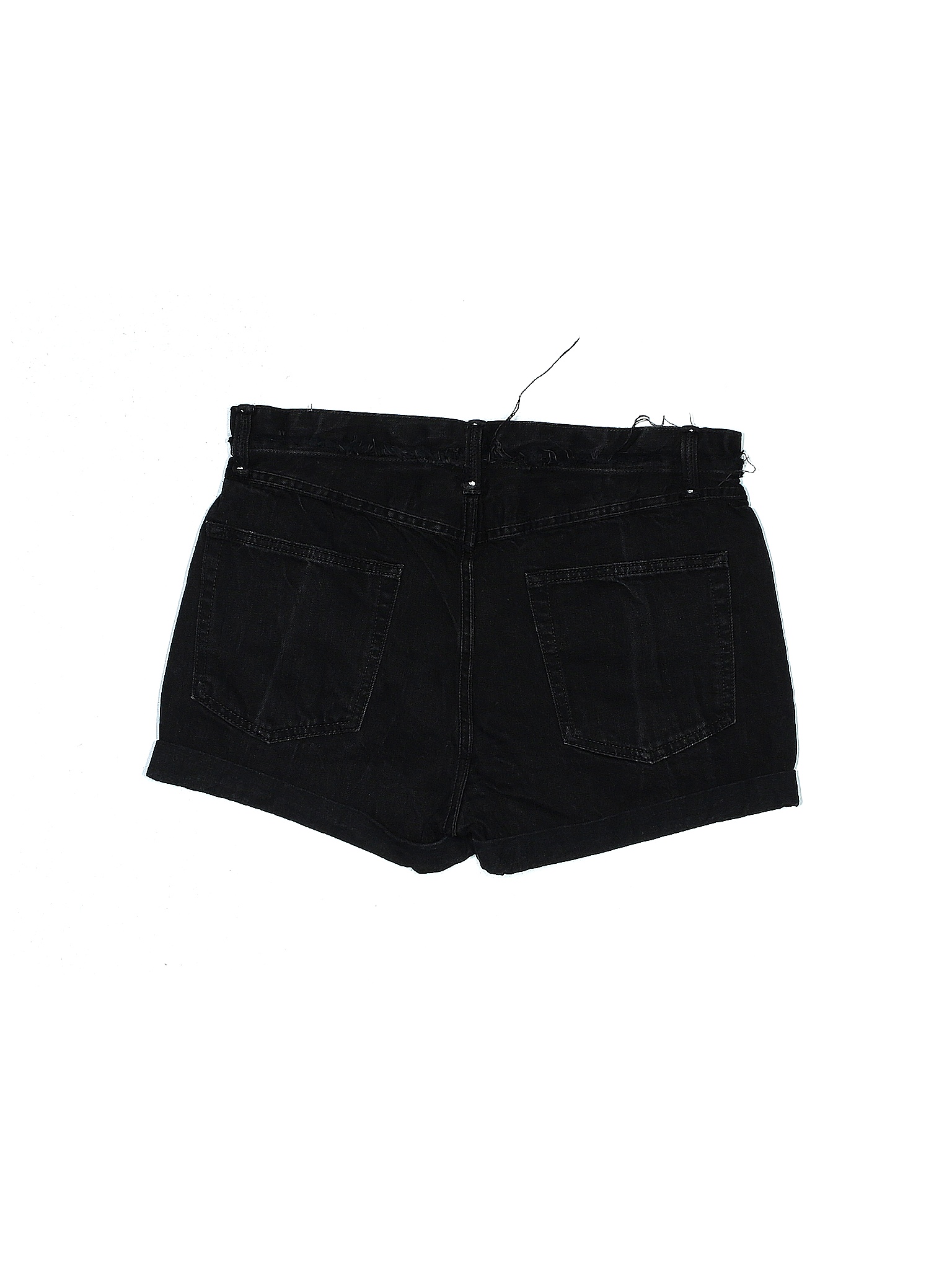 Cotton Black Denim Shorts 28 Waist 