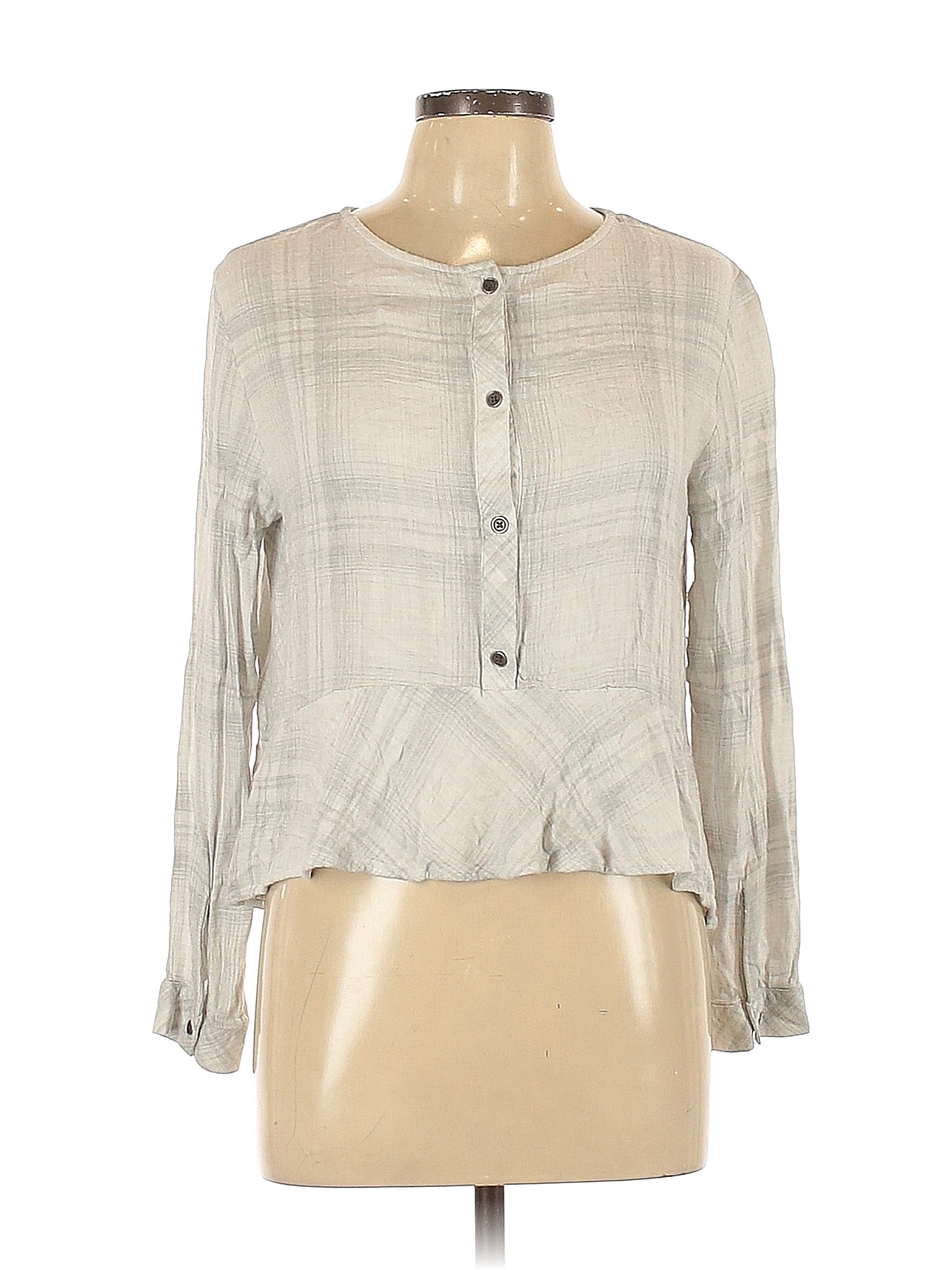 Cloth & Stone Plaid Gray Long Sleeve Blouse Size M - 92% off | thredUP