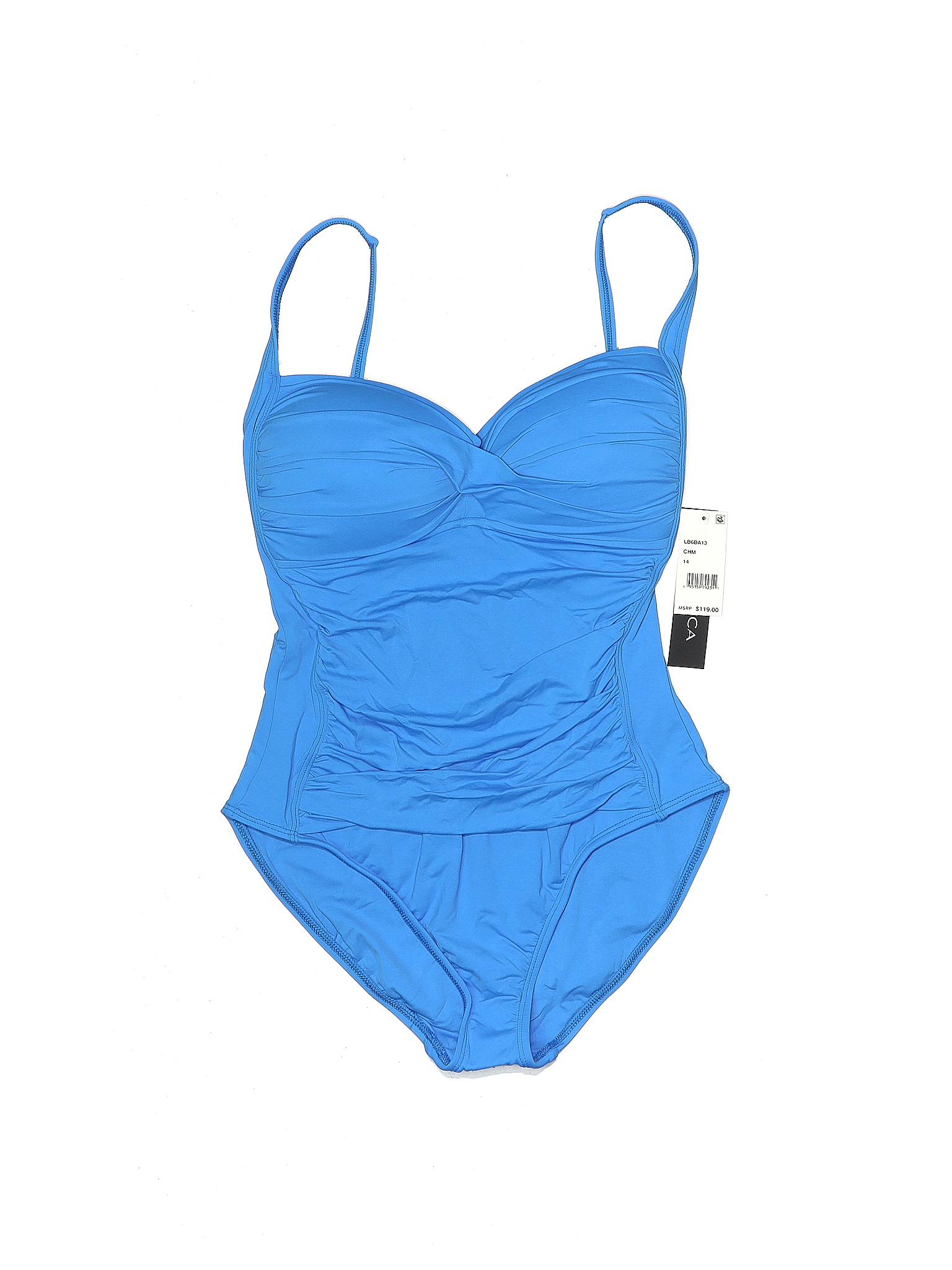 La Blanca Solid Blue One Piece Swimsuit Size 14 56 Off Thredup 4991