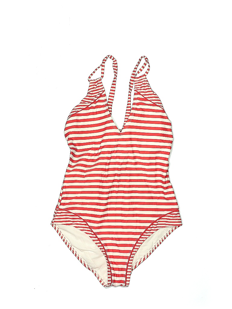 Kona Sol 100% Recycled Polyester Stripes Pink Red One Piece Swimsuit ...