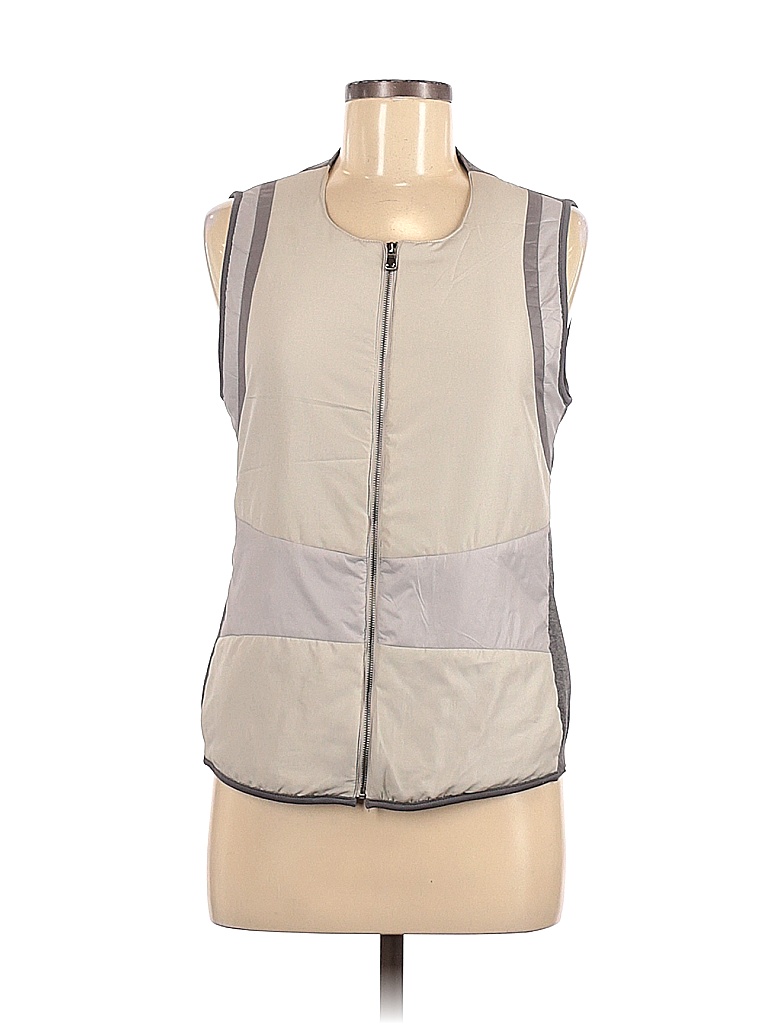 Etcetera 100% Polyester Solid Tan Gray Vest Size M - 83% off | thredUP