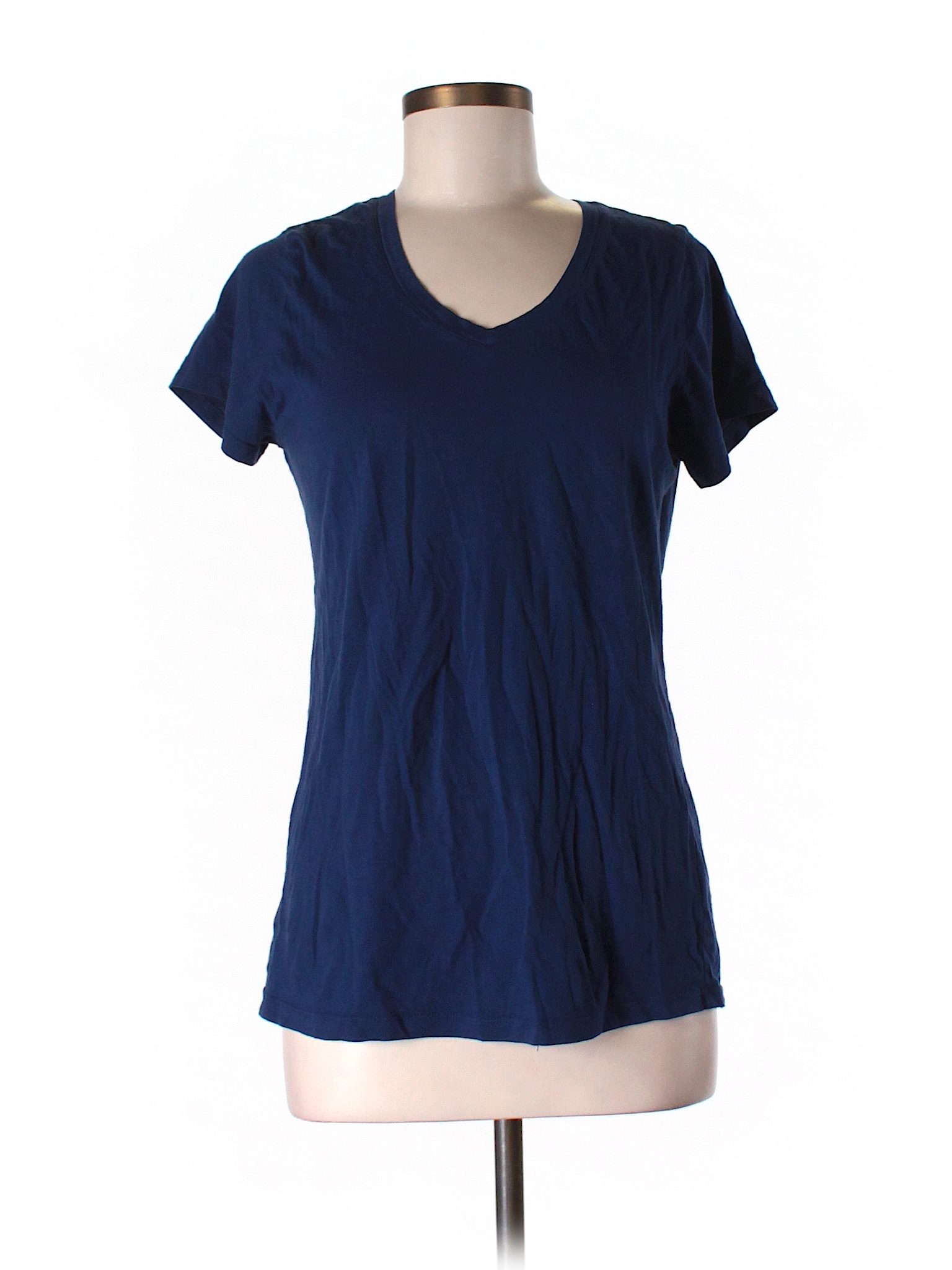 Unbranded Solid Dark Blue Short Sleeve T-Shirt Size 1X (Plus) - 83% off ...