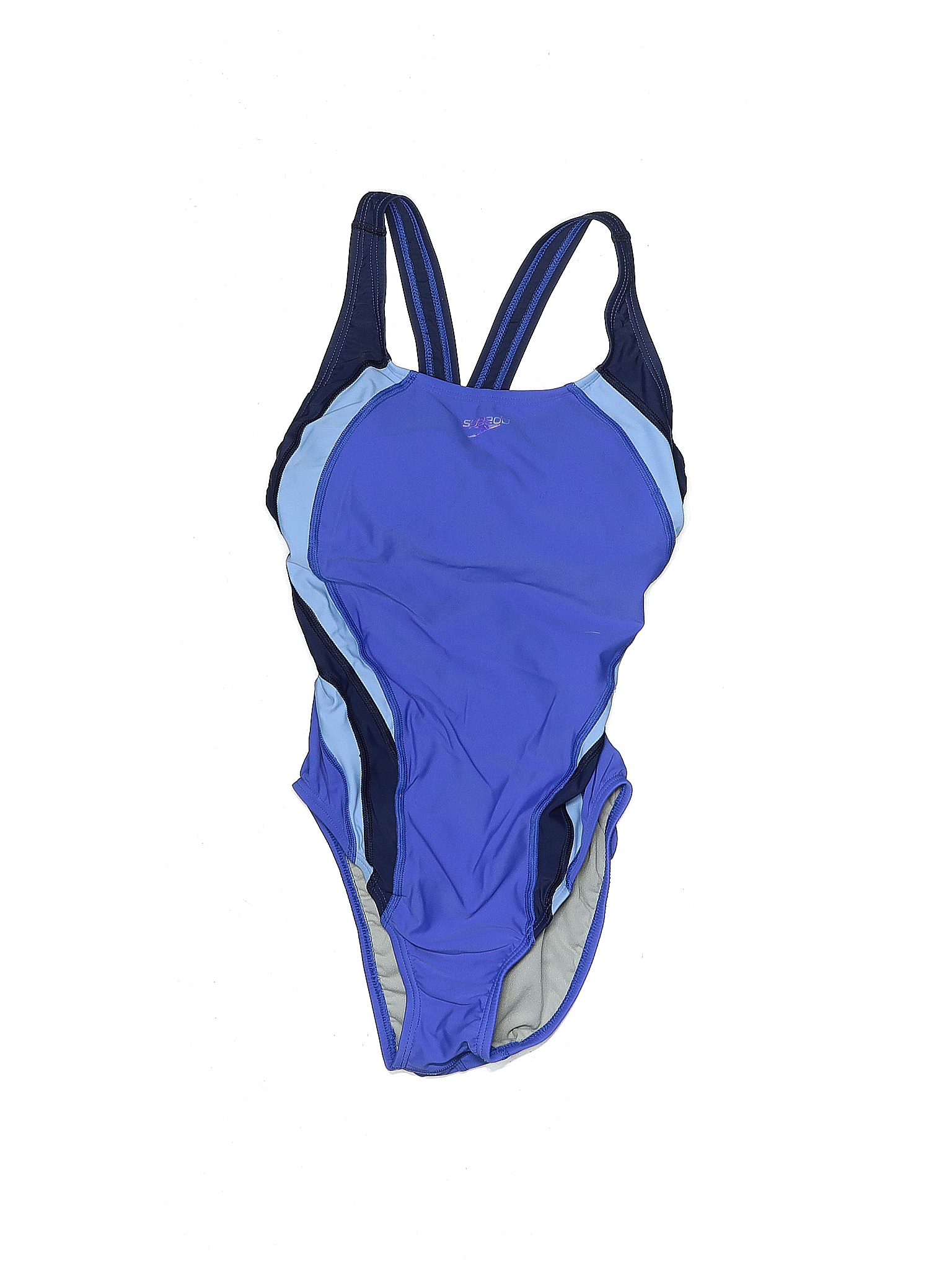 Speedo Solid Blue One Piece Swimsuit Size 6 54 off thredUP