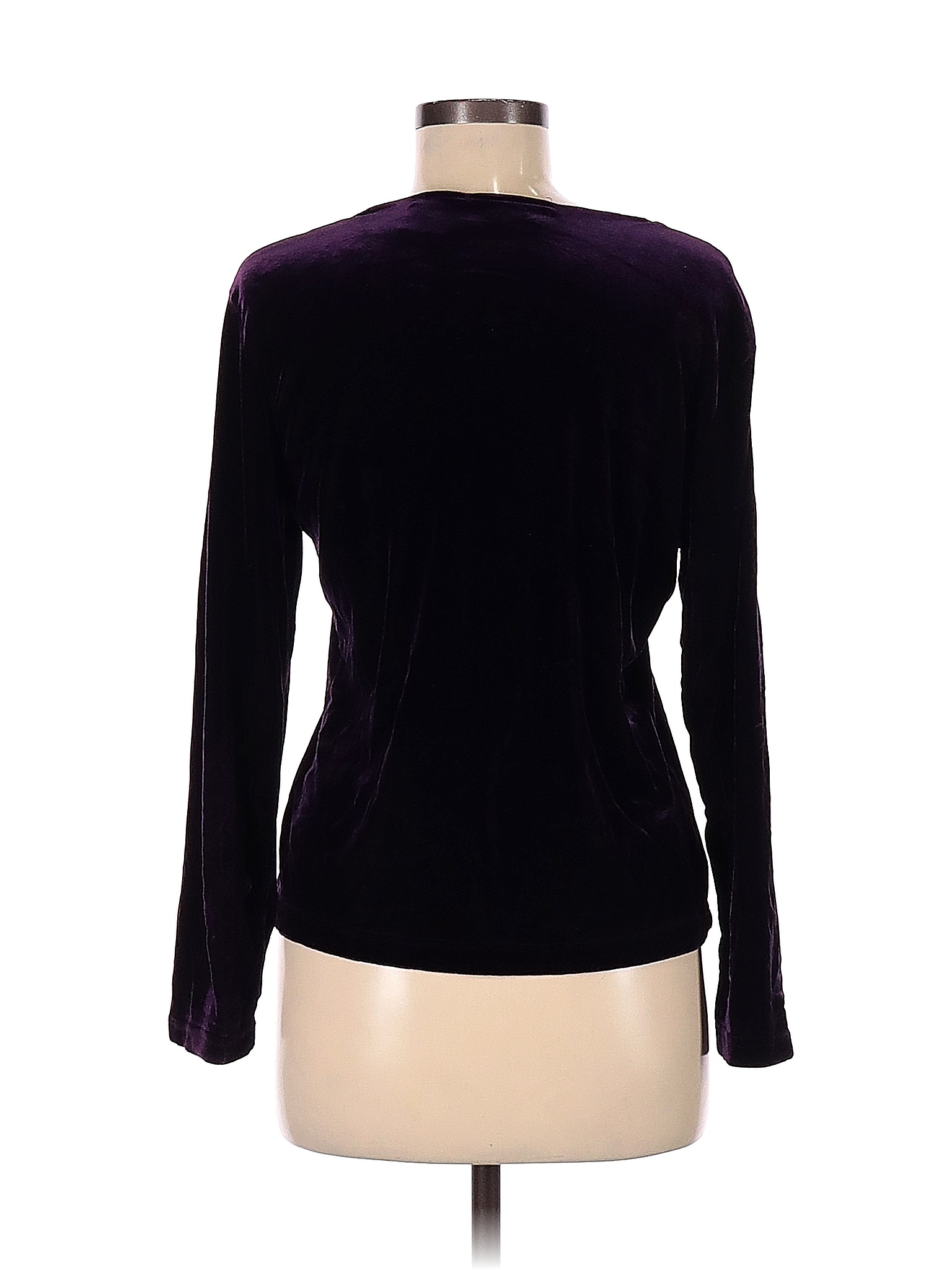 Black Purple Long Sleeve Blouse 