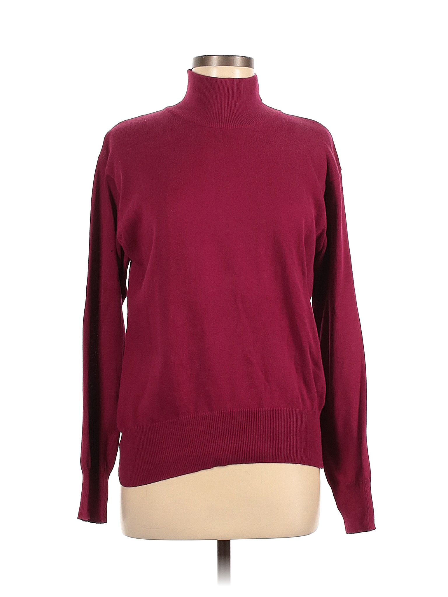 Evan Picone 100% Cotton Solid Maroon Red Turtleneck Sweater Size M - 87 ...